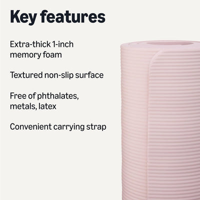 1 Workout Exercise Yoga Mat with Carrying Strap